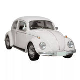 Beige 1967 VW Beetle diecast model car, pull-back toy