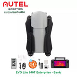Dual-camera thermal drone kit with gray/black drone and controller display