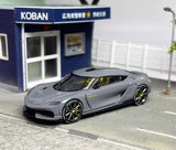 HKM 1:64 Gray Gemera Super Racing Sports Model Diecast Metal Car New Parts
