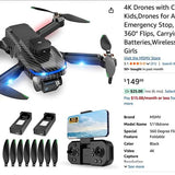 4K Drones with Camera for KidsDrones for Adults with Emergency Stop Corpus Christi TX Drone