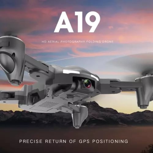 Foldable quadcopter GPS drone with front camera and four propellers
