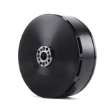 Black brushless DC drone motor housing with circular mounting flange