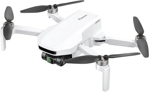 White quadcopter drone body with four propellers
