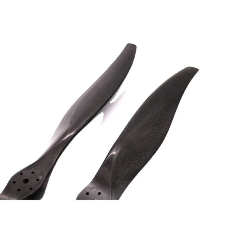 Carbon fiber drone propeller blades, dark two blades with mounting holes