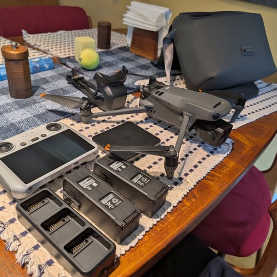 DJI Mavic 3 Pro drone with controller and multiple batteries in a kit