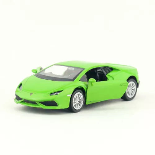 Lamborghini Huracan diecast model car, green sports car toy with detailed wheels