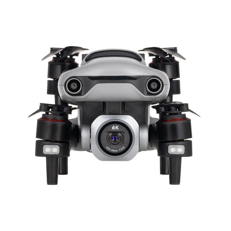 Rugged 6K camera drone with dual front sensors and LED lights