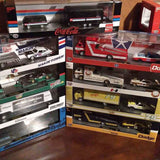Diecast Dodge Haulers toy truck set in retail box, with red Coca-Cola truck