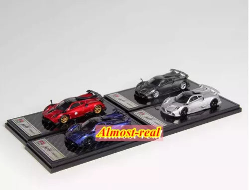 1/64 scale alloy diecast Pagani Imola car models in silver, gray and red