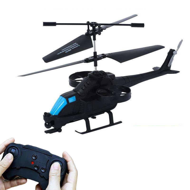 Mini RC helicopter toy with 2.5CH controller, black and blue details
