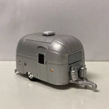 Silver 1/64 scale diecast trailer model with front hitch and side door detail