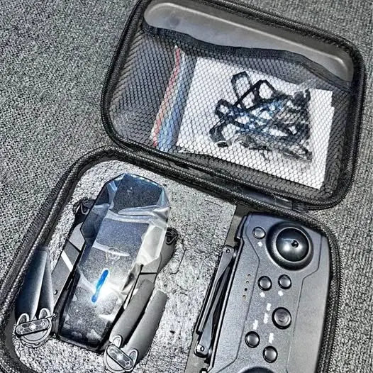 WiFi drone in hard zip storage case with controller module