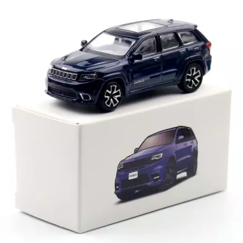 Diecast alloy SUV car model, dark blue/black 1:64 scale with off-road styling