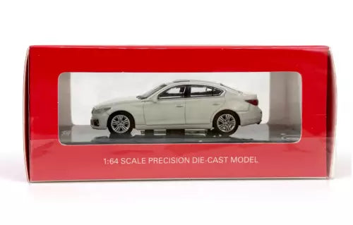 Alloy diecast car model Infiniti Q50S, light gray four-door sedan