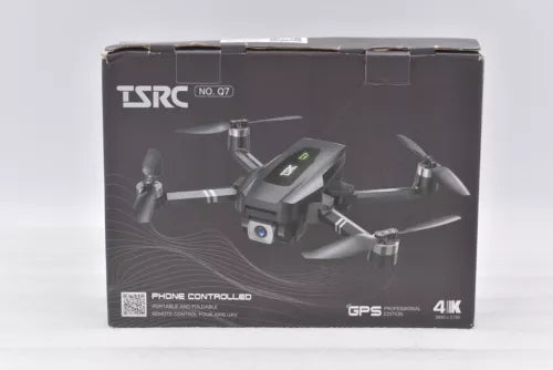 Foldable GPS drone box with 4K camera, phone controller, and GPS branding
