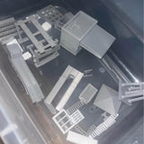 1/64 scale diecast diorama ships set, light gray and white miniature pieces