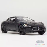 Black 1/36 diecast Maserati Gran Turismo model car with front grille and headlights