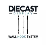 Wall hook display system with three black hooks for collector tools