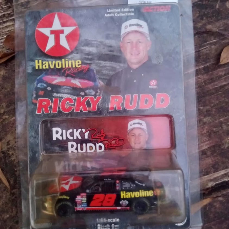 Diecast Ford Taurus model car in retail box, black red #28 Havoline styling.