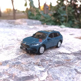 1/64 Honda ZR-V diecast model car, blue-gray, front 3/4 view