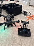 Ready-to-fly drone kit with remote controller, battery, and chargers
