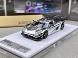 Electroplated silver 1:64 racing sports diecast metal car with black accents