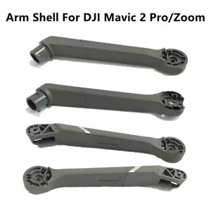 Drone motor arm shell case repair part, gray plastic, multiple arm views