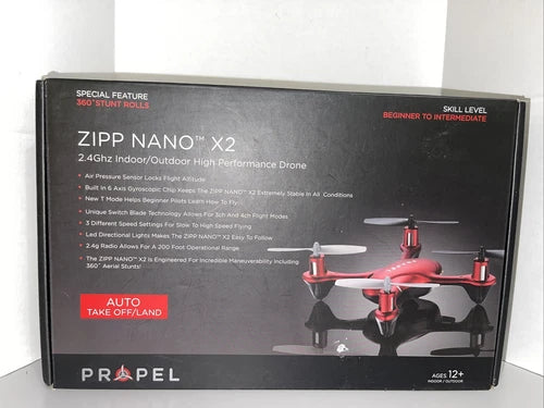 Propel Zipp Nano X2 2.4 Ghz Indoor Outdoor High Performance Quadcopter Drone NEW Drone