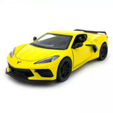 2021 Chevy Corvette C8 1:36 Scale Diecast Model Yellow by Kinsmart Toy