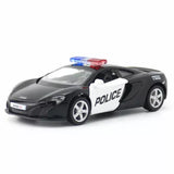 McLaren 650S Police Car 1:36 Diecast Model Car Metal Toy Cars Door Open Kids Toy