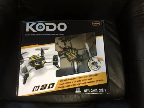 KODO camera drone in sealed box with accessories, age 14+