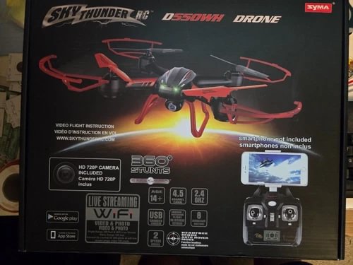 RC quadcopter drone box with HD 720P camera and SkyThunder D550WH