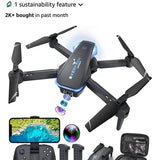 Foldable drone kit with controller, extra propellers, and storage case