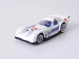Hot Wheels white diecast race car with blue and red decals, Panoz GTR-1, 1:64