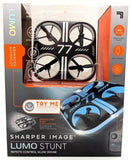 Remote control glow stunt drone retail box with quadcopter design and Try Me badge