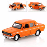 VAZ 2106 Metal Model Diecast Car Scale, Collectible Toy Cars, Orange, 1/36 Toy