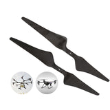 Pair carbon fiber helicopter main rotor blades, dark textured finish
