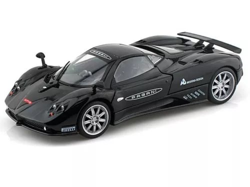 1/24 diecast model car, black Pagani Zonda F with rear spoiler