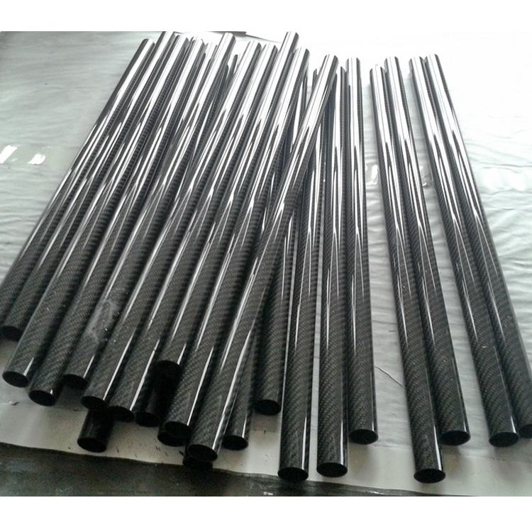 Carbon fiber tubing poles bundle, dark 3K weave tubes with cut ends