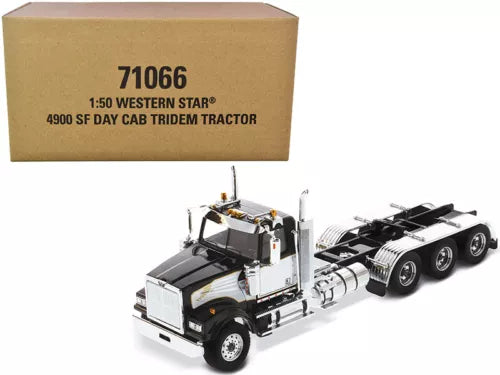 Western Star diecast tractor model, black day cab with silver details