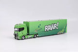KengFai 1/64 Scania V8 730S 4X2 Truck with Trailer RAWR Green Diecast Car Model Parts