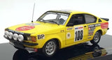 Yellow diecast race car with #108 on door, front-left view, black wheels