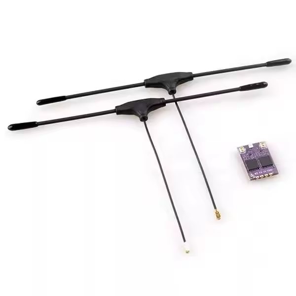 FPV ExpressLRS transmitter module with 915MHz antennas and circuit board