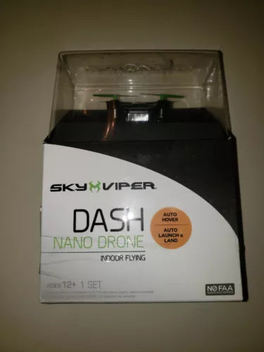 Nano drone toy in retail box with SKY Viper Dash Nano Drone label