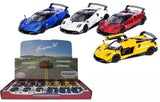 Diecast toy car set with pullback cars and KINSMART display box