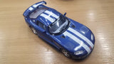 Dodge Viper GTS-R Blue Kinsmart Toy Model 1/36 Scale Diecast Car Gift Open Doors Toy