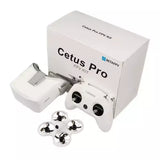 Cetus Pro FPV kit quadcopter drone with controller and propellers in box
