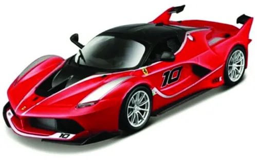 Ferrari FXX-K 1:18 diecast model car, red and black with number 10 decal