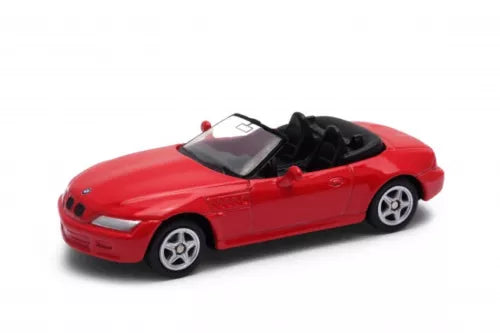 BMW Z3 diecast model car toy, red convertible with black interior