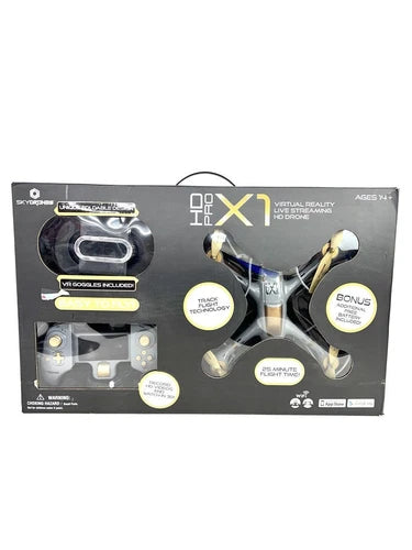 HD virtual reality drone starter kit in retail box with controller accessories